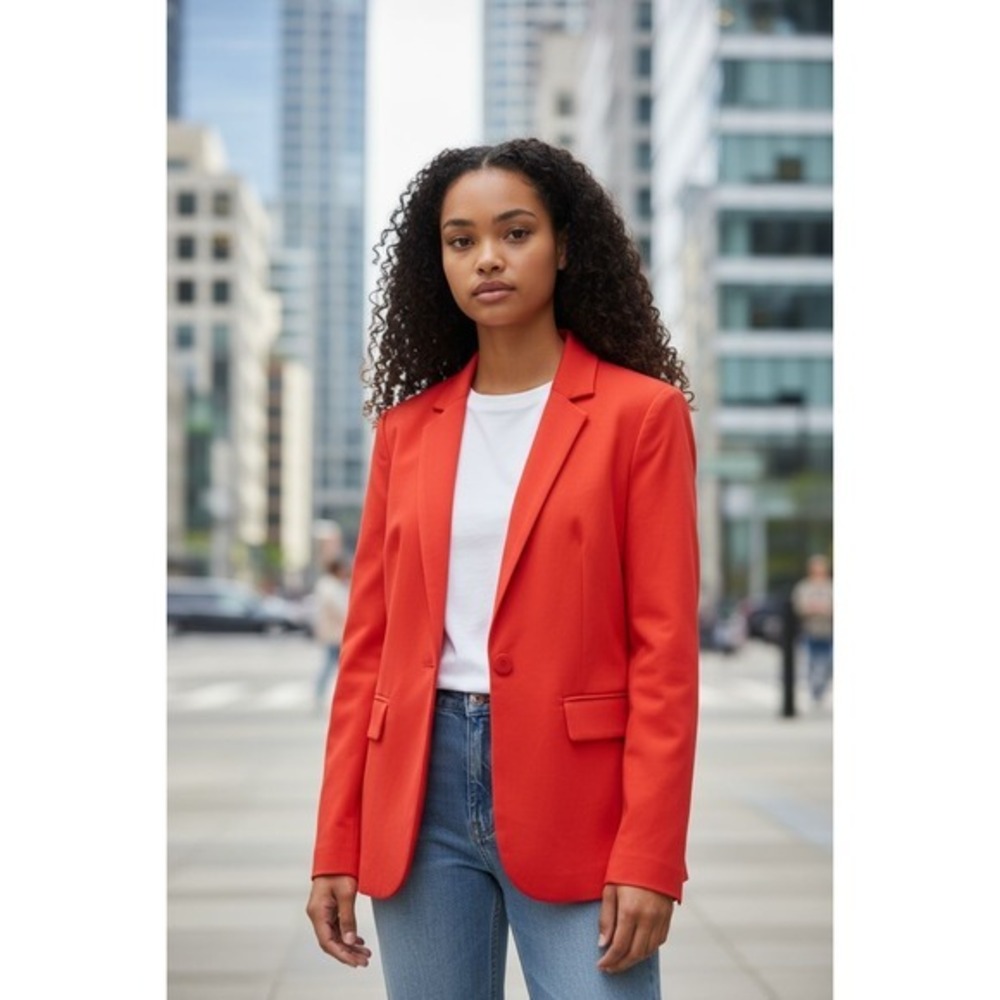 Red Blazer Jacket Business Casual Work Office Career‎ Interview